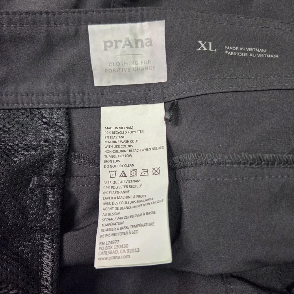 Prana Schaffie Black Board Shorts Womens XL UPF 50 Summer‎ Swim Beach Athleisure